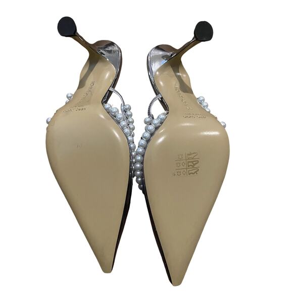 Mach & Mach Diamond of Elizabeth Imitation Pearl Pointed Toe Mule 39 - Picture 10 of 11